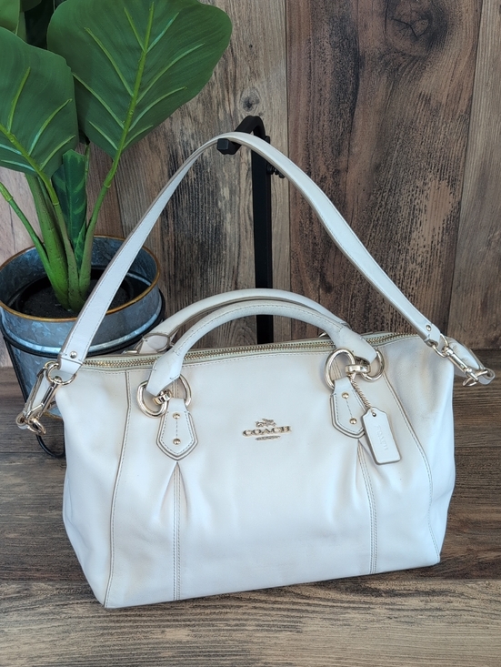 Coach Handbags - Coach Ivory Off White Colette Pleated Leather Satchel M410